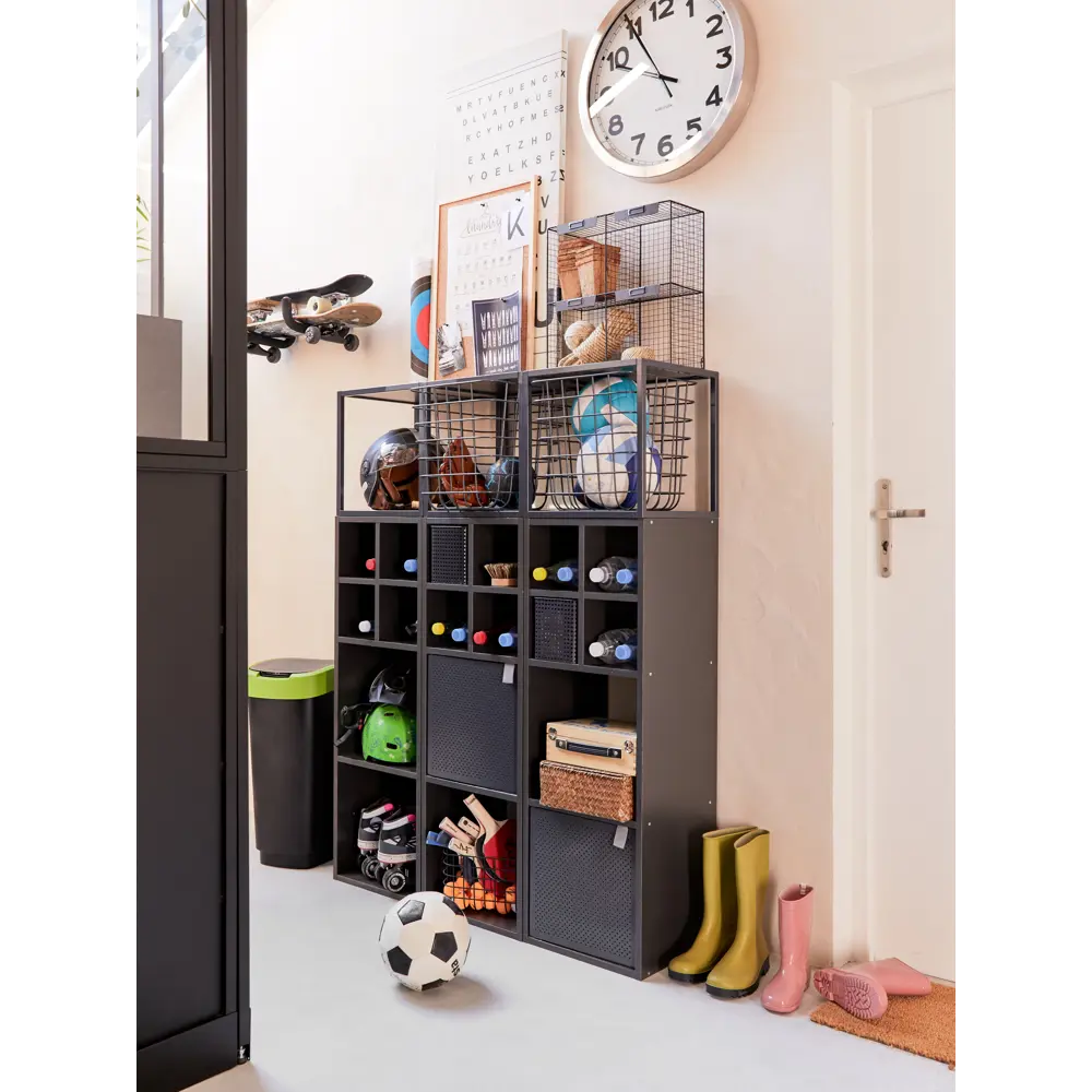 Корзина Spaceo KUB Paris 30х30х30 см 30 л металл цвет черный STLM-2060505 - Вид №2