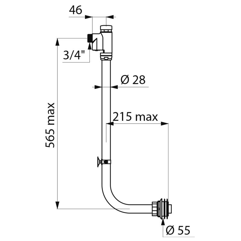 761003 Кран прямого слива TEMPOFLUX 1 DELABIE  - Вид №1