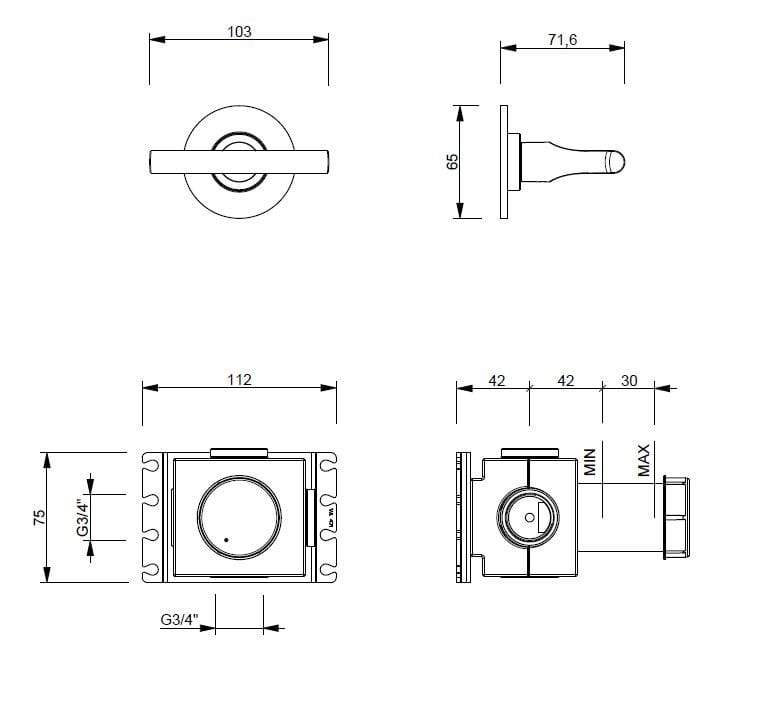 Встраиваемый набор для душа с ручным душем Fantini Rubinetti Sailing ARCH-00106255 - Вид №4