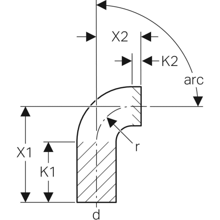 GEBERIT 360.055.16.1 Отвод удлиненный Geberit PE  - Вид №2