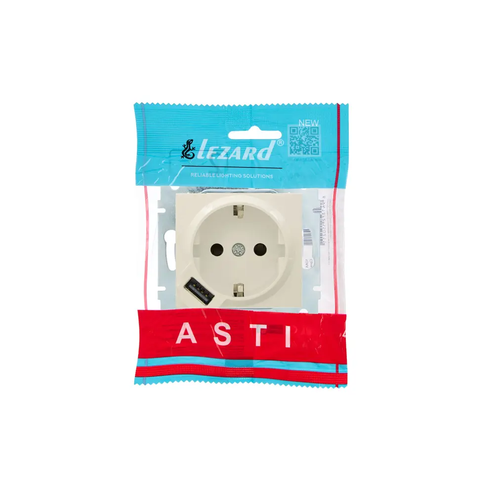 Розетка USB встраиваемая Lezard Asti с заземлением цвет кремовый 89385430 STLM-2055361 - Вид №3