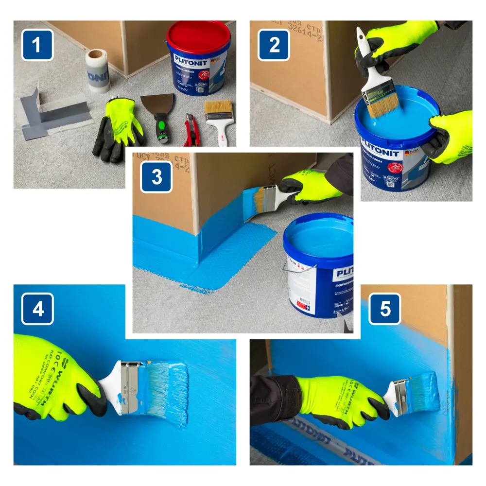 Гидроизоляция акриловая Plitonit WaterProof Standard 4.5 кг STLM-2019150 - Вид №4