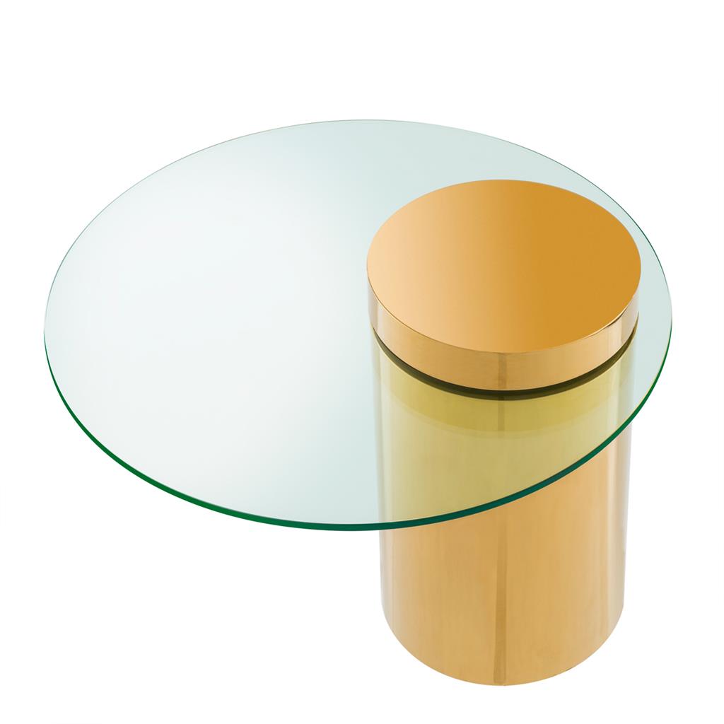 Журнальный столик стеклянный с золотом высота 51 см Equilibre от Eichholtz EICHHOLTZ  242536 Прозрачный;золото  - Вид №1