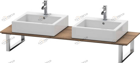 XL016C07979 Консоль для накладных раковин и встраиваемых умывальников, для угла слева X-Large #XL016C 480 мм Орех натуральный, декор Duravit