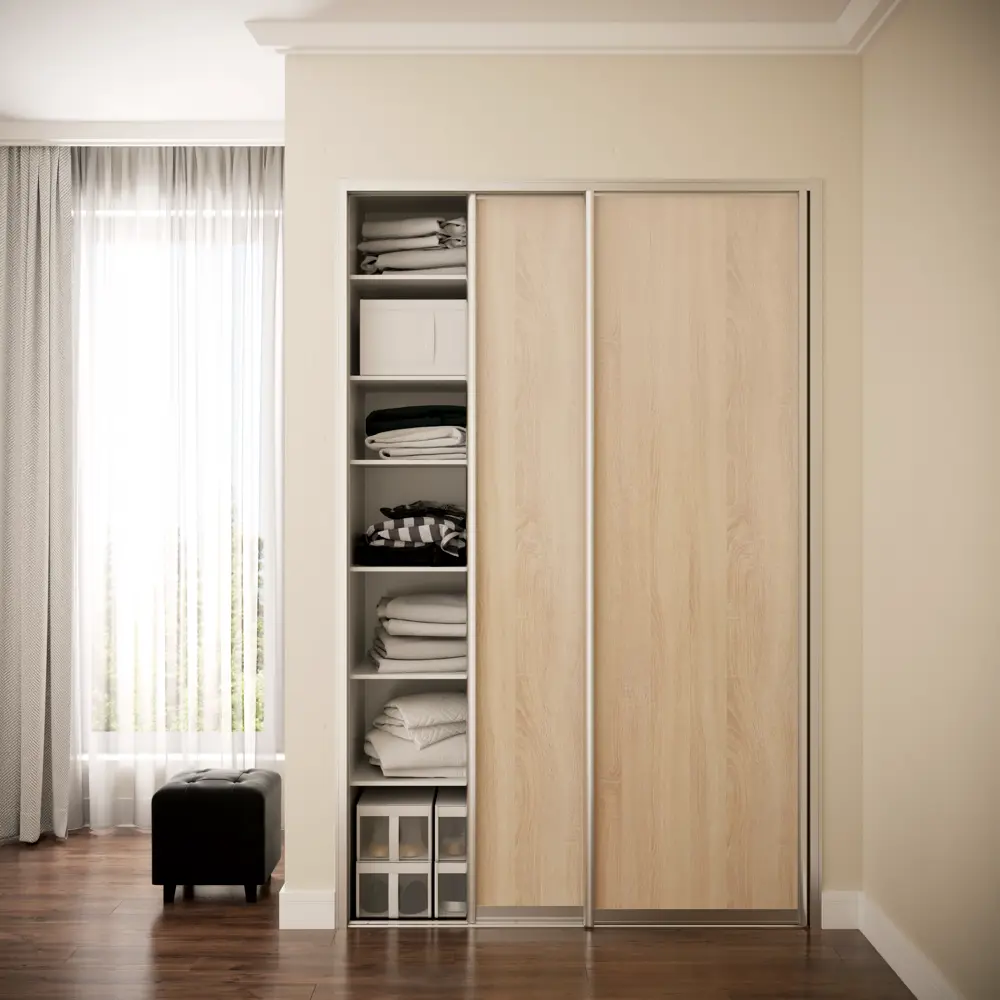 Дверь-купе SPACEO для шкафа 2555x804 мм в цвете дуб сонома/серебро 18833641 STLM-0013079 - Вид №2