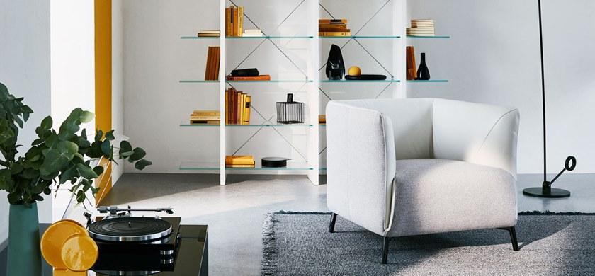 Natuzzi Клубное кресло из ткани с подлокотниками sun-id-1444562 - Вид №1