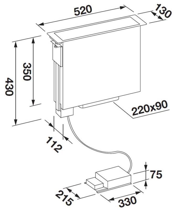 Fulgor Milano Встроенная стеклокерамическая вытяжка с сенсорным управлением класса а + Cluster concept Fphd 52 ts bk  - Вид №1