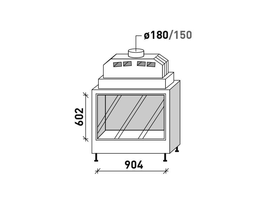 Закрытый дровяной камин Metalfire OPTIMUM 900-60 WHE 1S ARCH-00144914 - Вид №16