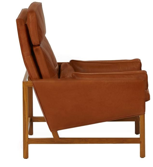 BassamFellows Кожаное кресло с высокой спинкой Wood frame lounge Cb-510 - Вид №5