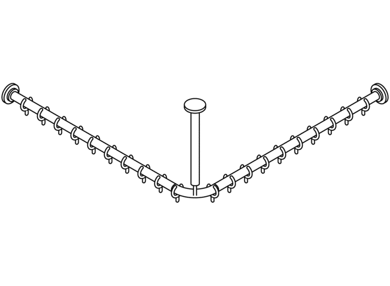 801.34B1461 Карниз с потолочным подвесом HEWI Edition matt | Polyamid  - Вид №6