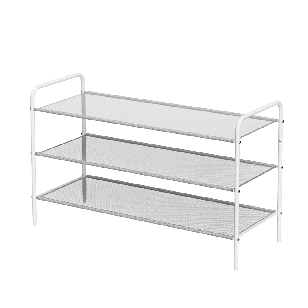 Подставка для обуви Spaceo 90x55x35 см металл/текстилен цвет белый STLM-2038747