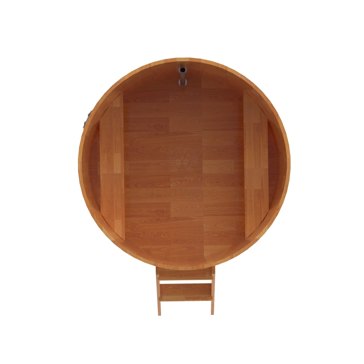 1521 Купель круглая из сращенных ламелей лиственницы d=1,50х1,1 натуральная Alyarus  - Вид №4