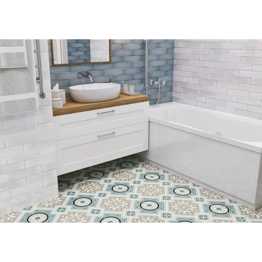 Плитка напольная Borneo Grey 45x45 см 1 м² цвет бежево-голубой Santreyd Timeless STLM-2068798 - Вид №5