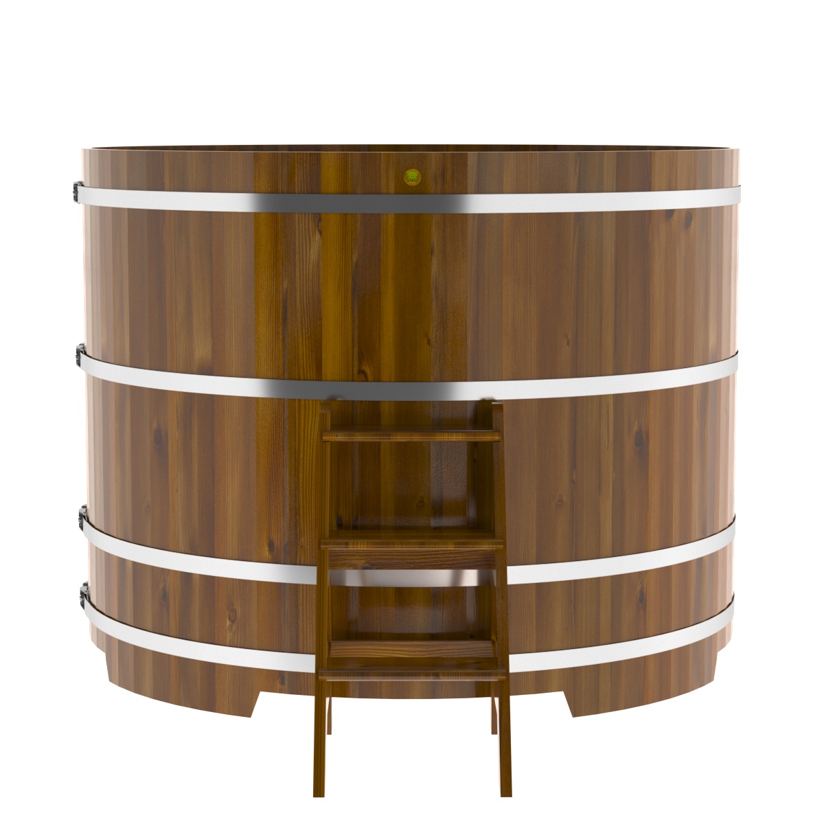 2244 Купель круглая из лиственницы Рустик d=1,80х1,4 морёная Alyarus  - Вид №4