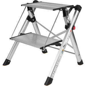 Стремянка-табурет складная Hailo MK80 2 ступени, максимальная нагрузка 150 кг