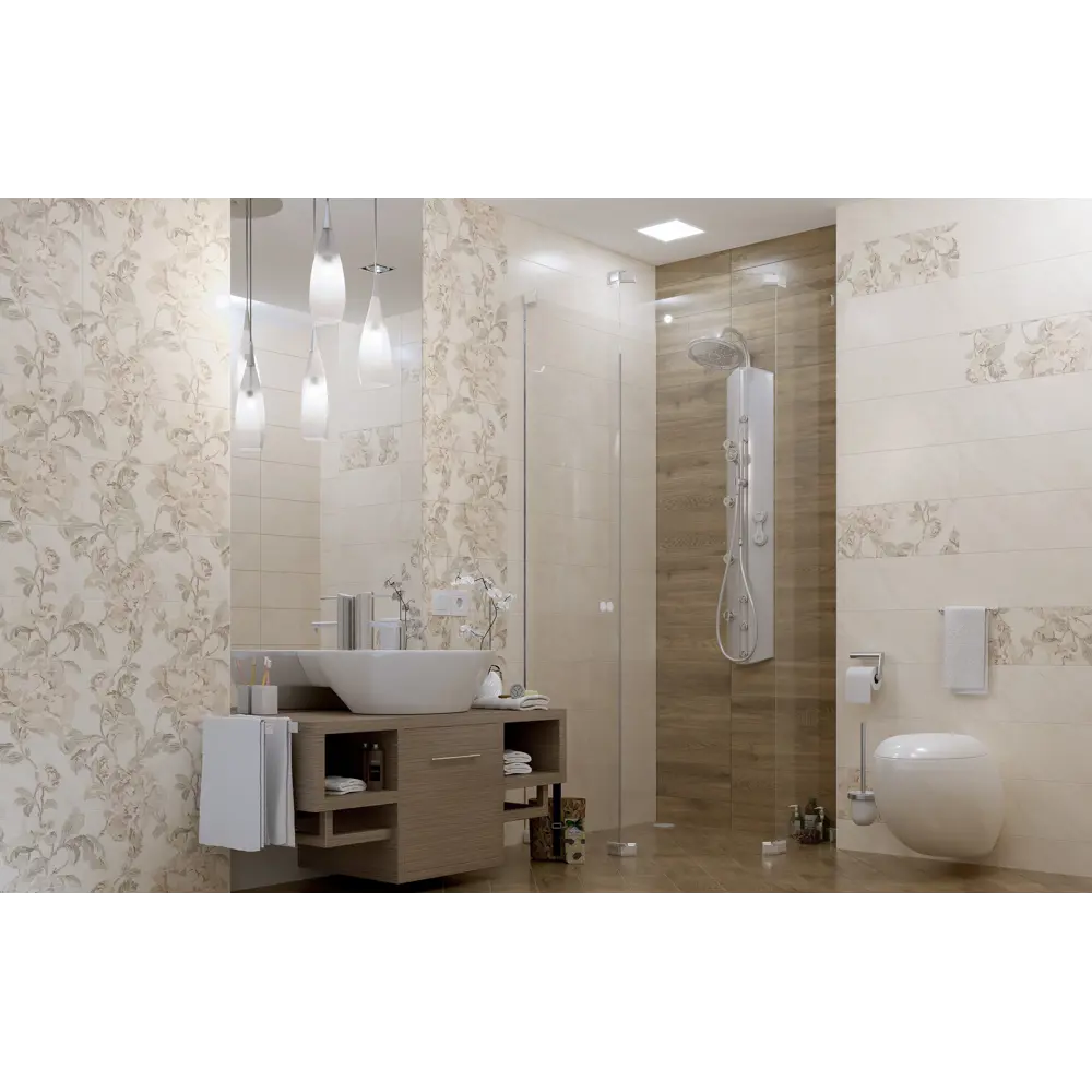 Декор настенный Пиона №2 20x50 см цвет бежевый 82454921 STLM-2211910 Golden Tile  - Вид №3