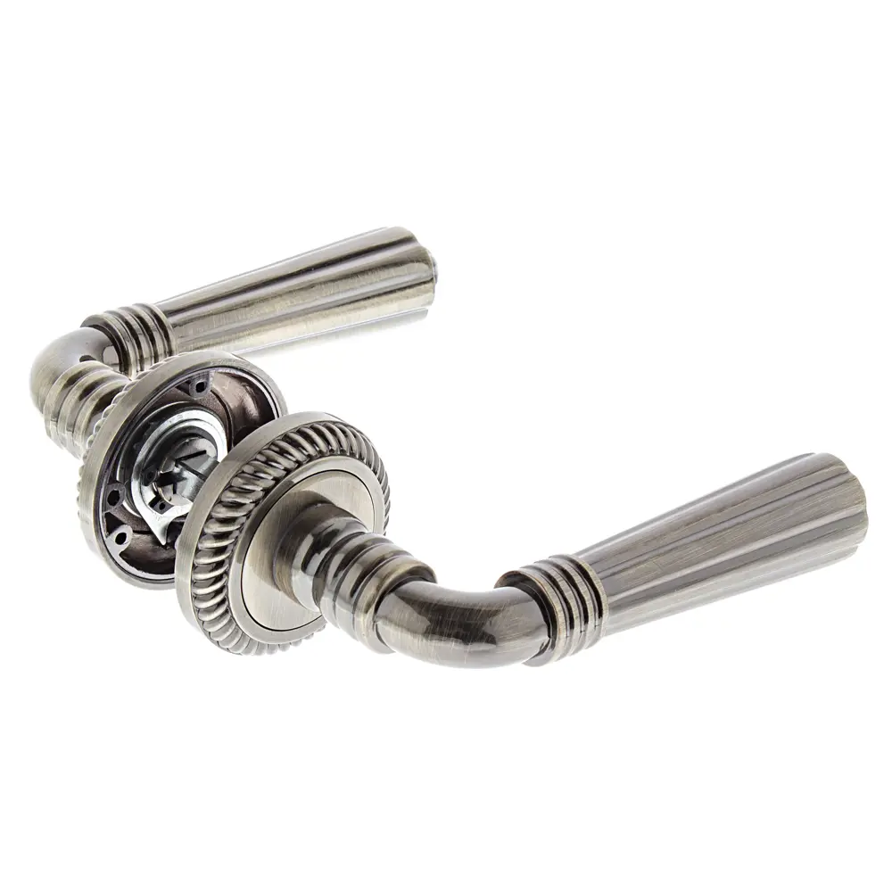 Ручки дверные на розетке Puerto AL 513-17, алюминий, цвет античная бронза STLM-2026425 - Вид №1