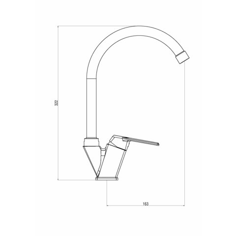 Orange OneLife P02-000cr полимерный смеситель для кухни никель sun-id-1517131 - Вид №1