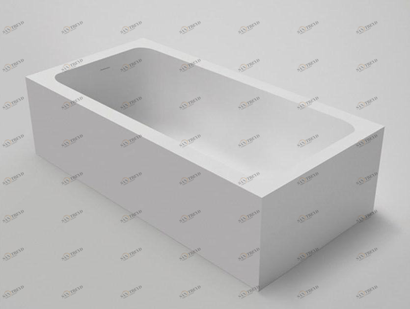 Blu Bathworks® Прямоугольная ванна синего цвета ∙ stone ™ Designer bathtub series Bt7000