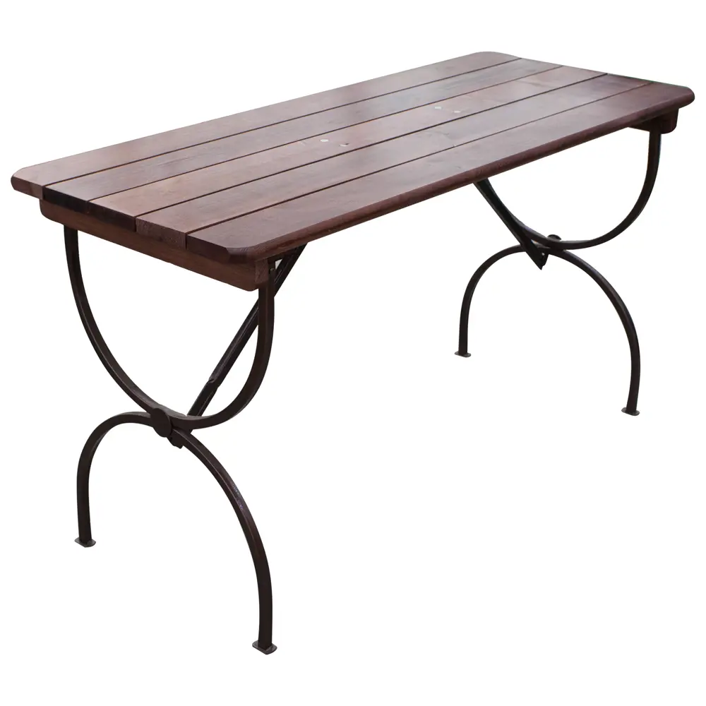 Стол садовый Naterial Тироль складной 150x60x78 см металл/дерево темно-коричневый STLM-2031511