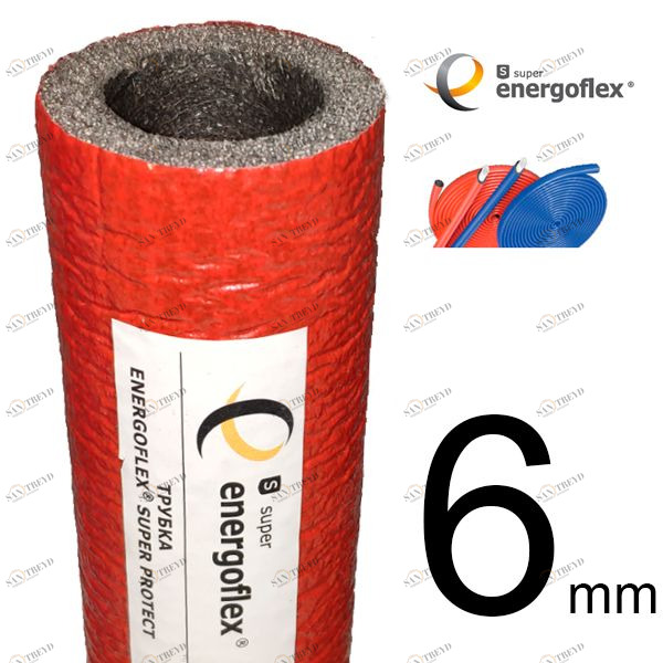 Теплоизоляция Energoflex® Super Protect СПК35/6, для трубы 32, толщина стенки 6 мм, цвет красный EFXT035062SUPRK