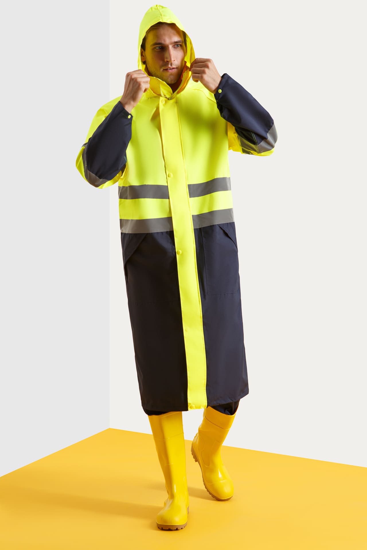 5040613 Плащ Альбатрос + УЦЕНКА лимонный темно-синий  Непромокаемая спецодежда  размер XL  - Вид №4