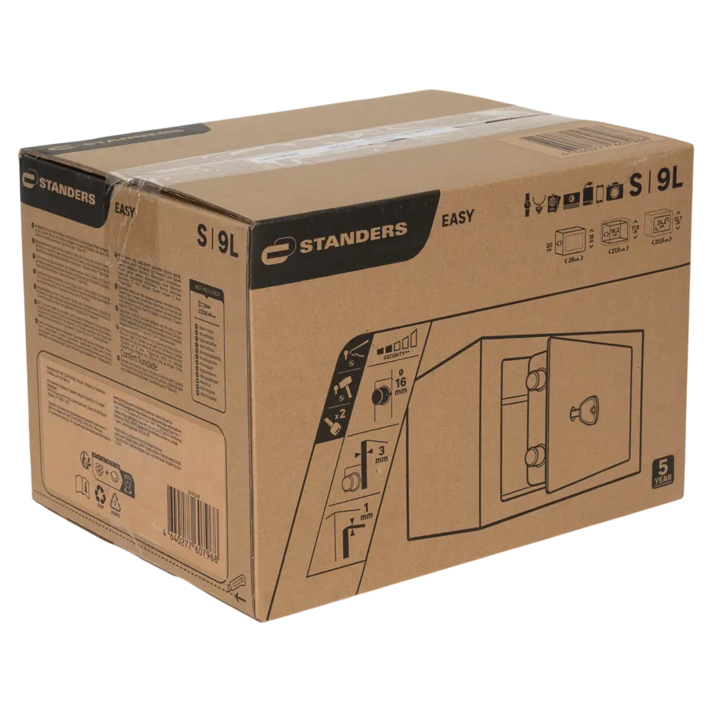 Сейф малый Standers с ключом 9/10 л черный STLM-2090862 - Вид №6