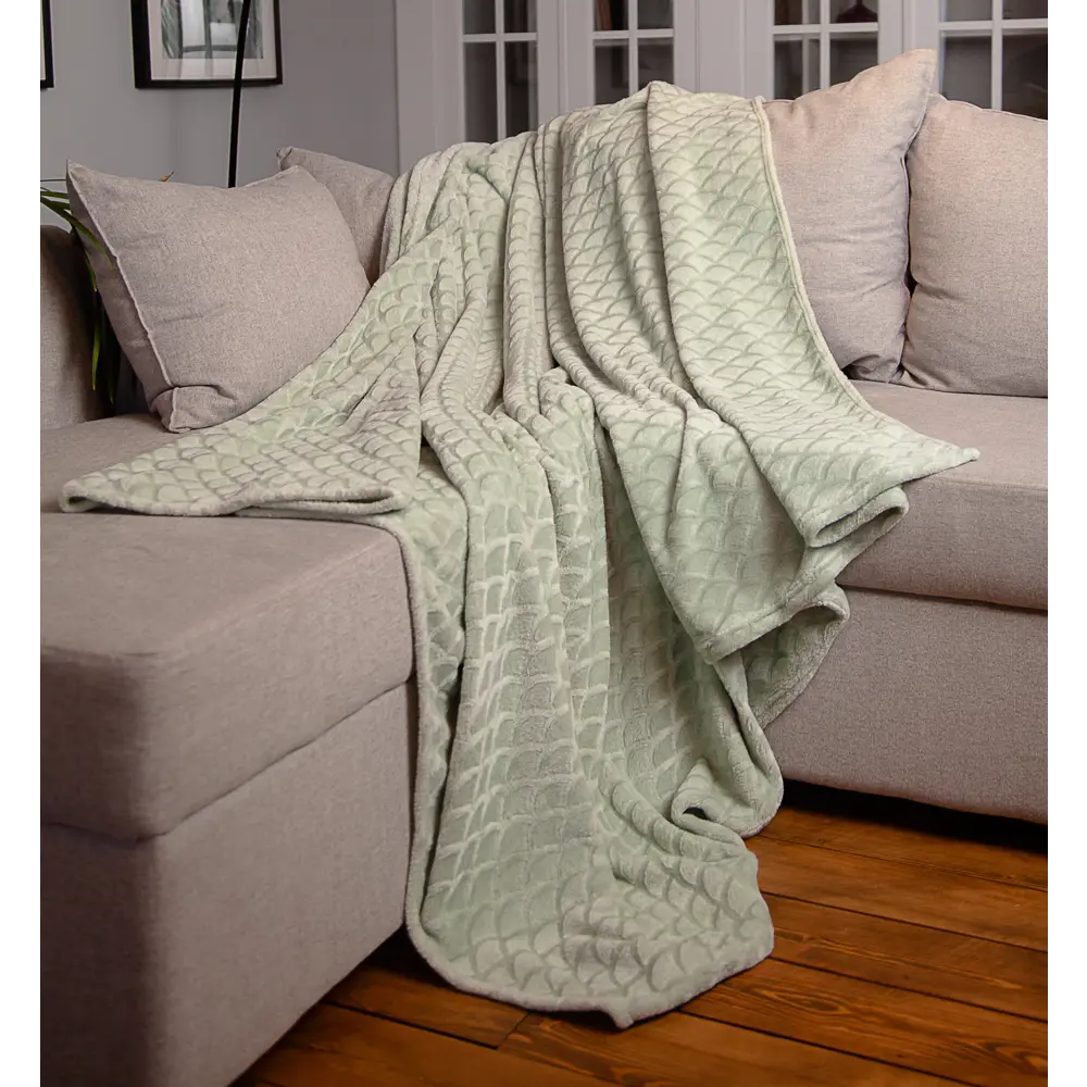 Плед Aglae 180x200 см фланель цвет зеленый Ardenza Весеннее промо STLM-2077672 - Вид №3