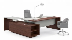 ESTEL GROUP Рабочий стол из дерева и кожи