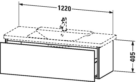 LC615304343 L-Cube Тумбочка подвесная Базальт матовый, декор Duravit - Вид №1