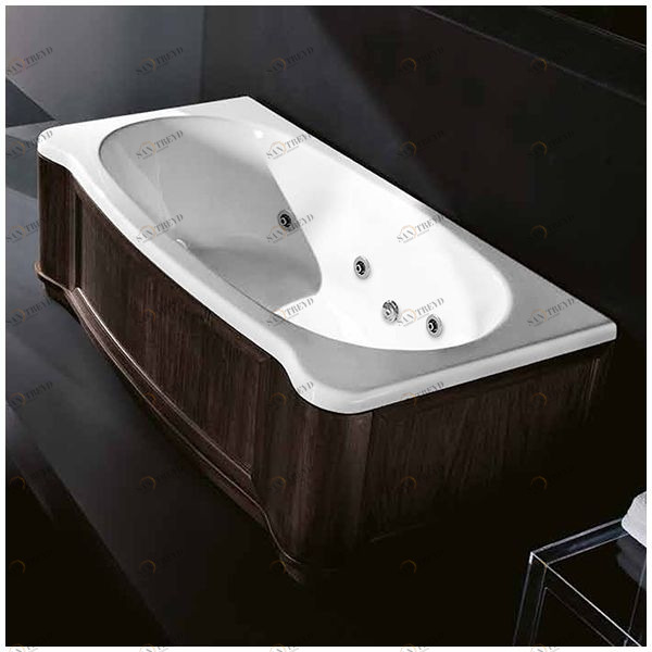 Ванна Gruppo treesse New Classic Young STD-V6747-SX-WV белая с гидромассажем прямоугольная левая деревянная панель венге STDV6747SXWV