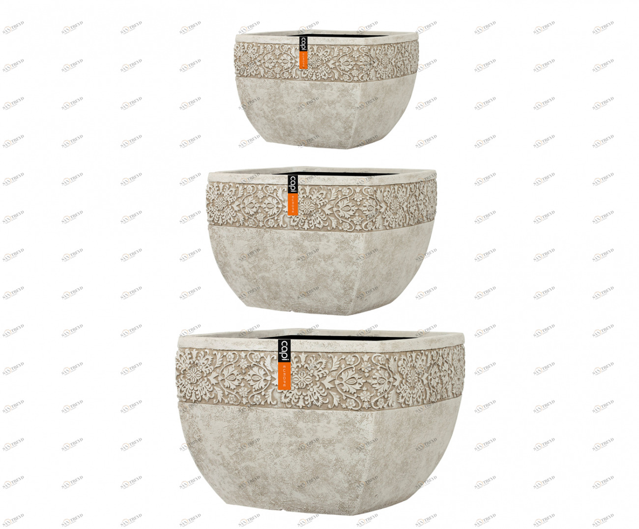 Вазы серые 3 штуки "Нант" CAPI EUROPE FLORERO 044755 Серый 