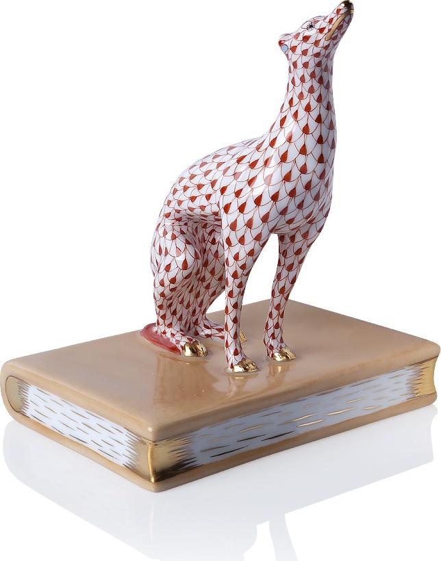 10615686 Herend Подставка для книг 16,5см "Грейхаунд, смотрящий налево" Фарфор 