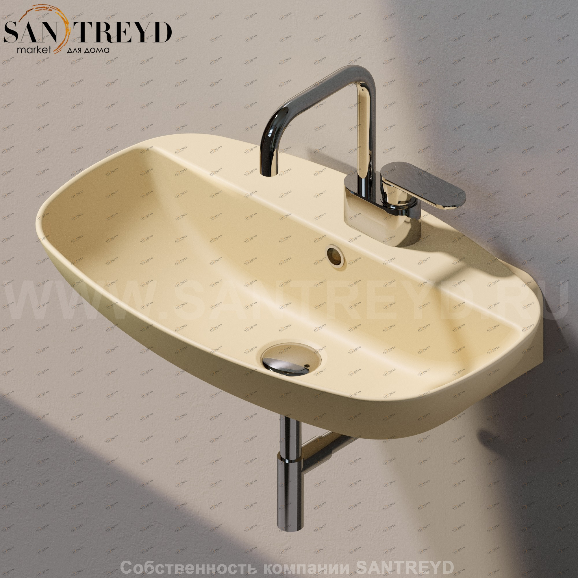 ND60PR.1019 Подвесная раковина настенная прямоугольная Ceramica Flaminia Nuda серая