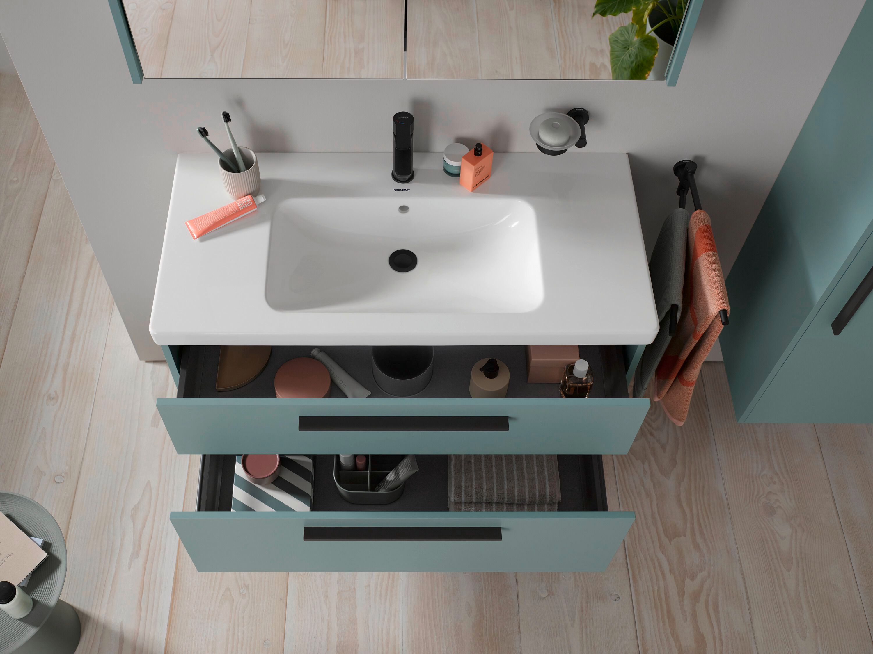 Деревянный подвесной умывальник с ящиками Duravit D-Code ARCH-00042833