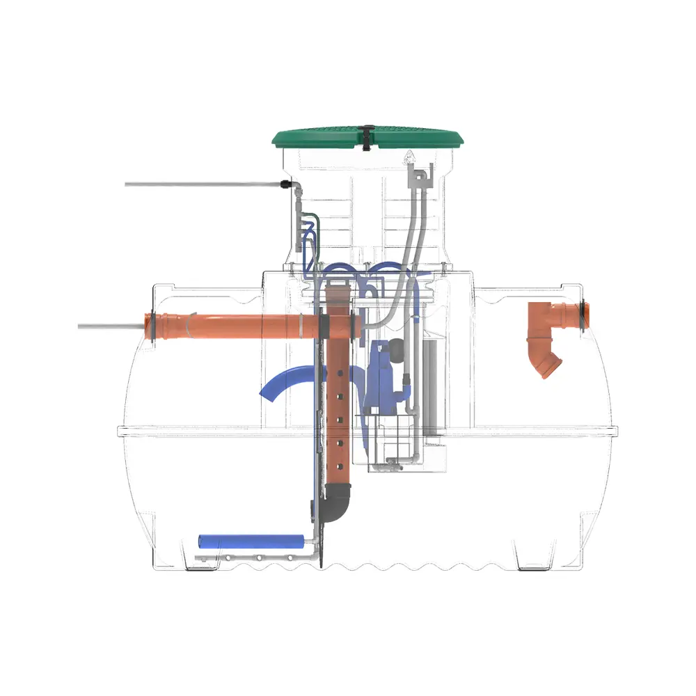 Станция биологической очистки четрыхкамерная Rostok Ground 6 Pro 2800 литров 1200 л/сутки STLM-2211821 - Вид №13