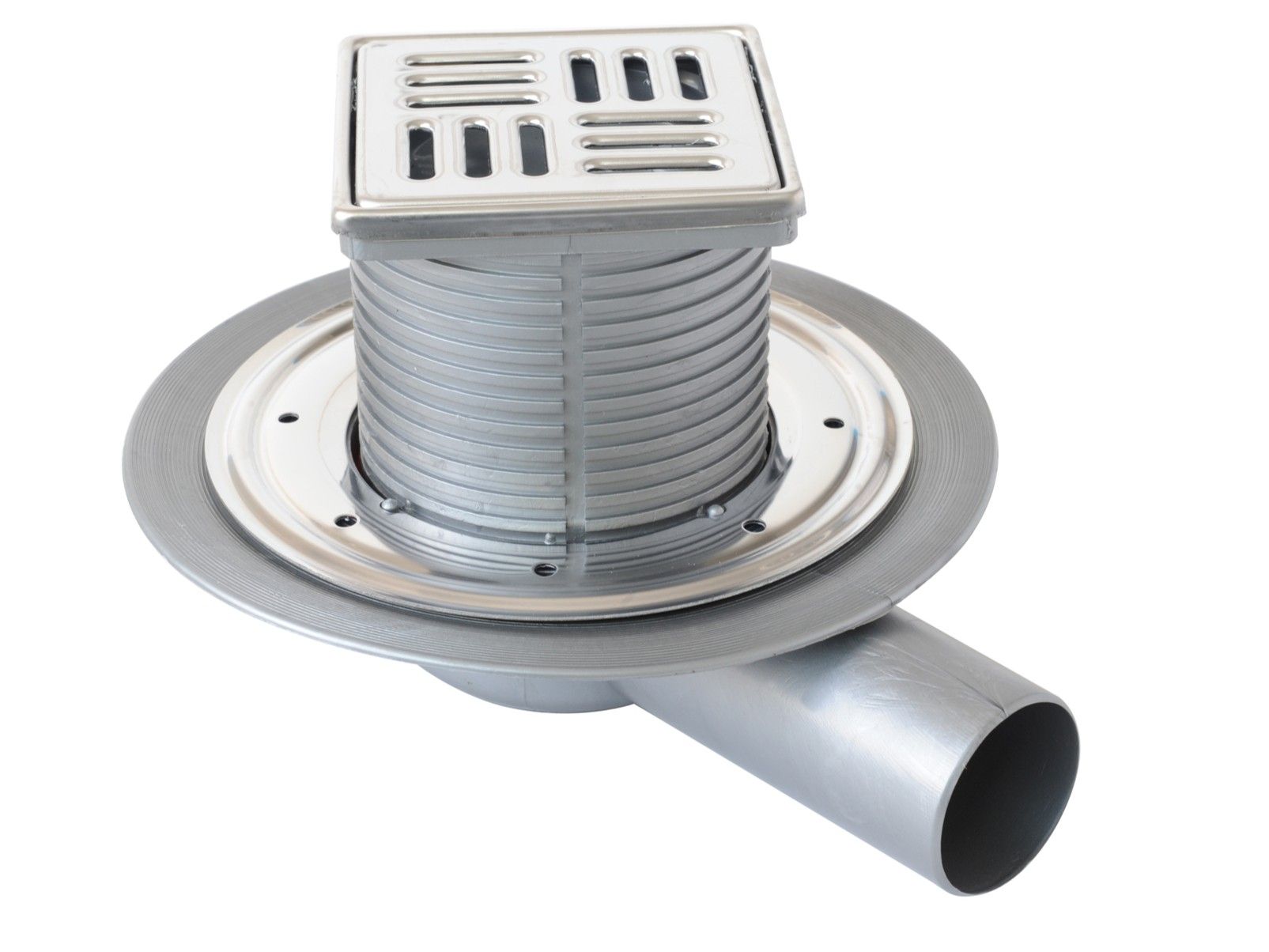 Сифонированная крышка люка PP с универсальным фланцем и решеткой из нержавеющей стали First Corporation First Plast ARCH-00082818