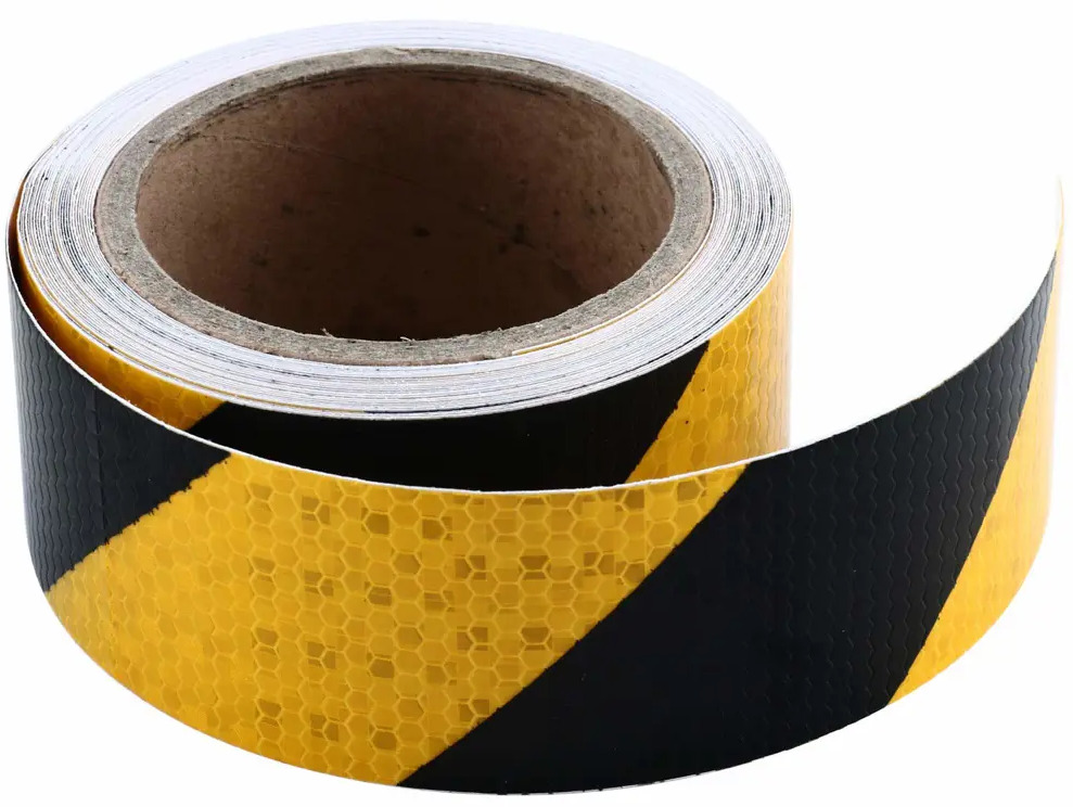 91749930 Лента сигнальная Safetystep Reflective Tape Honeycomb 50мм х 5м черно-желтый STLM-1005248