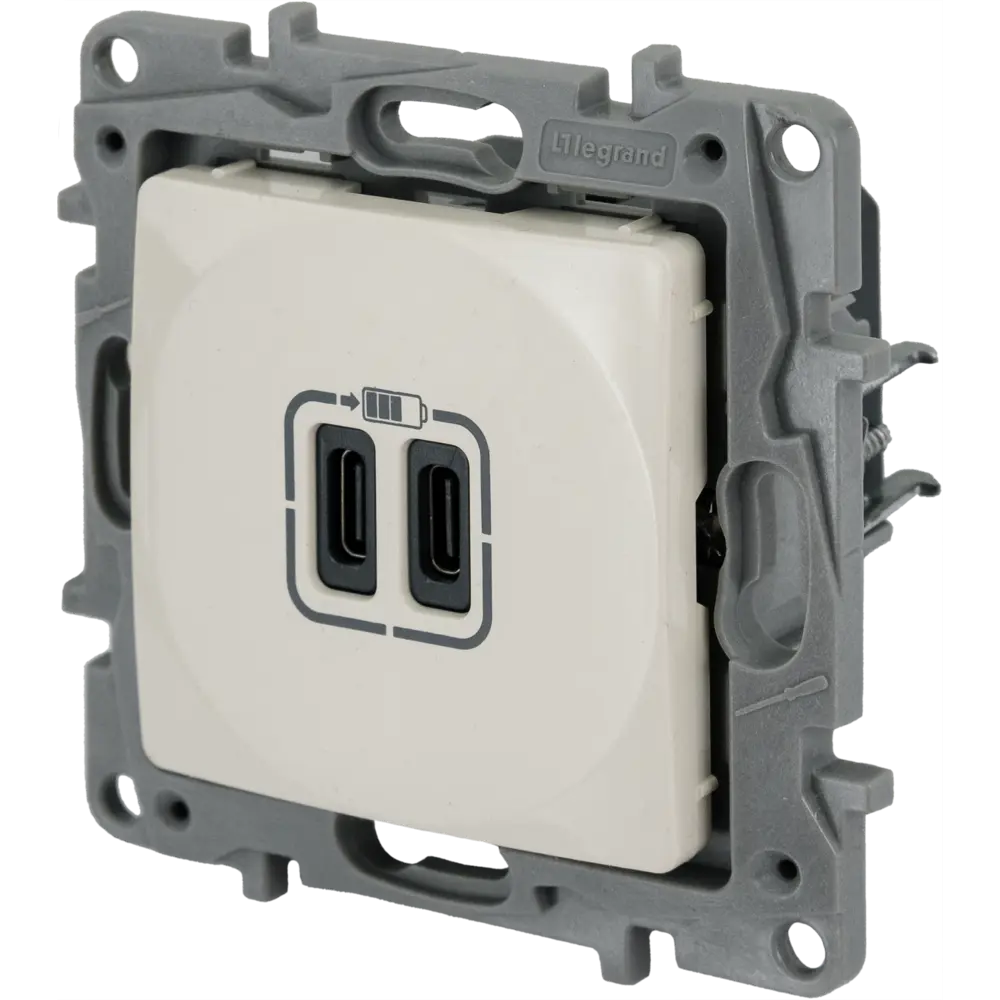 Зарядное устройство USB тип С / тип С - Legrand Etika - 3000мА 15Вт - слоновая кость STLM-2071387 - Вид №1
