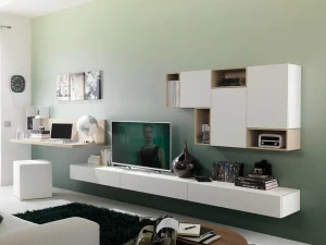 Moretti Compact Настенный ящик для хранения из дерева с письменным столом