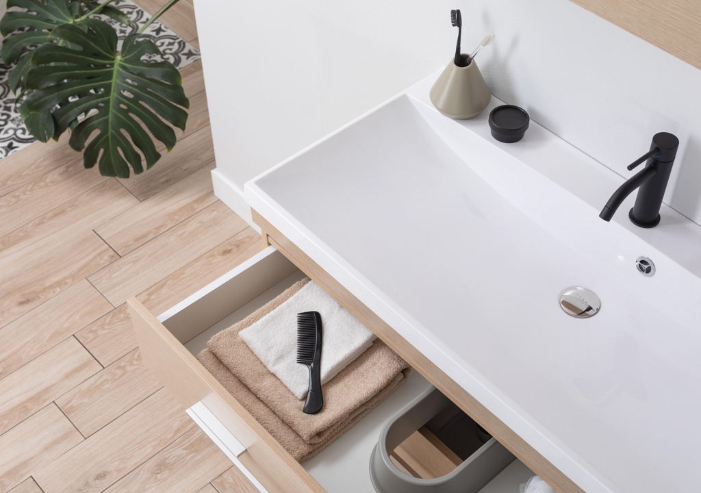 Тумба с раковиной Aquanet Нота NEW 100 светлый дуб 0017149700204096 - Вид №7