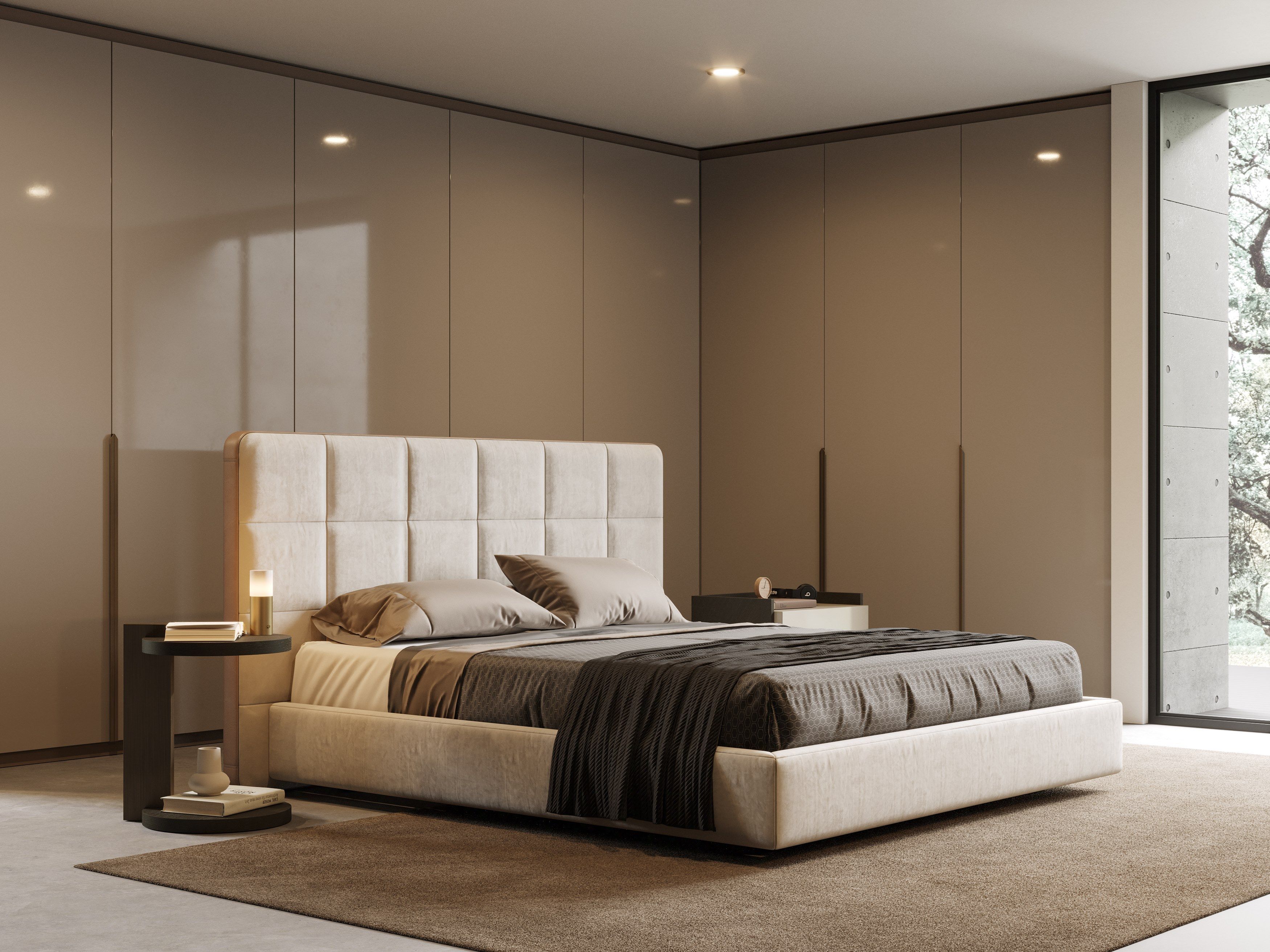 Бархатная двуспальная кровать с мягким изголовьем Stylish Club Мадрид ARCH-00147357 - Вид №3