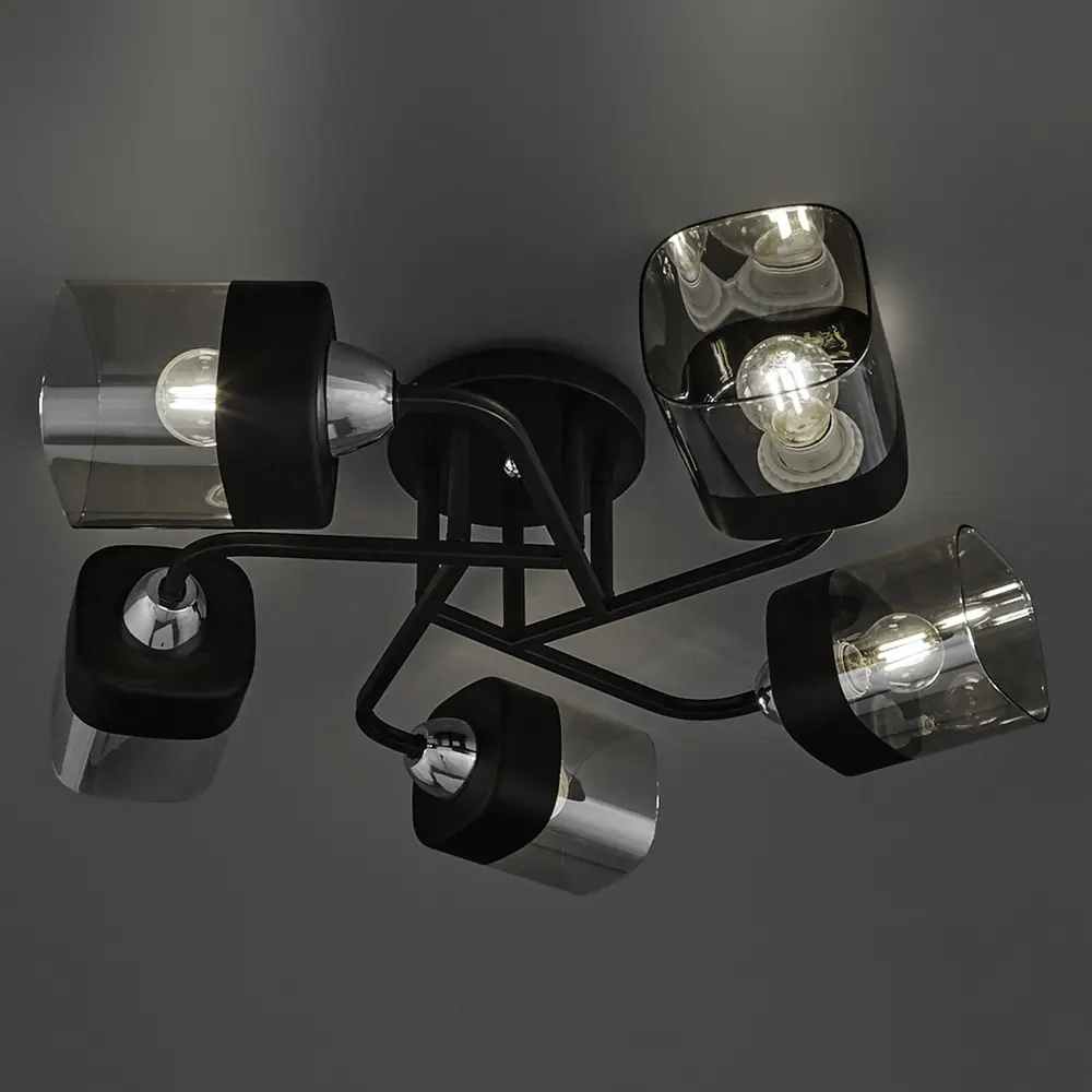 Люстра потолочная Jlight Ida 3143/5C 5 ламп E27 60W цвет черный и хром 85233262 STLM-2070342  - Вид №3