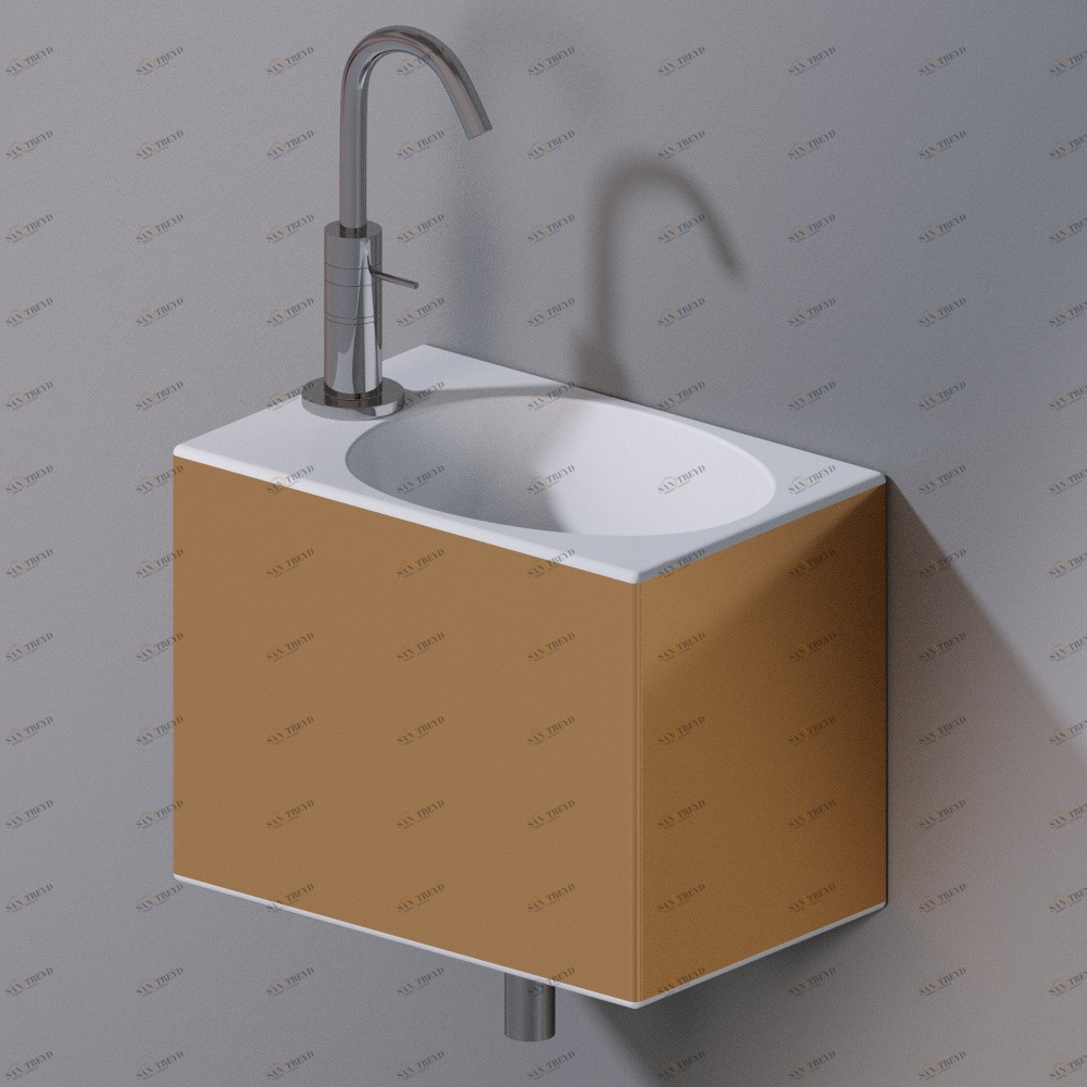 L311T0R1V1.250 Подвесная раковина настенная прямоугольная A. e T. Italia IDEA золотая AeT ITALIA