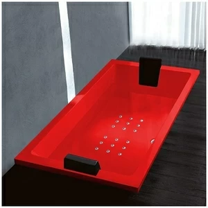 Ванна Gruppo treesse Quadra 181 V071C-DX-K красная с аэромассажем прямоугольная встроенная правая