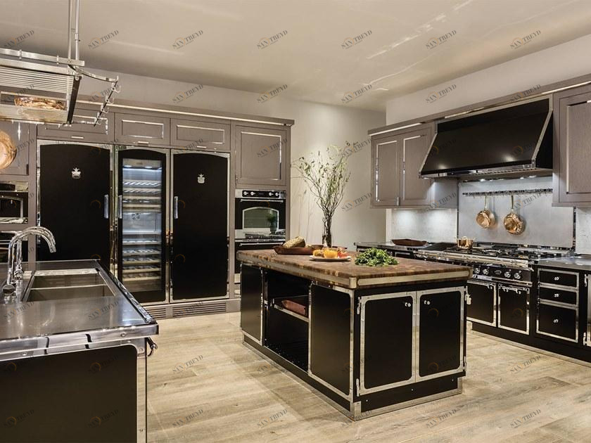 Officine Gullo Профессиональная кухня из нержавеющей стали с островом sun-id-1373989