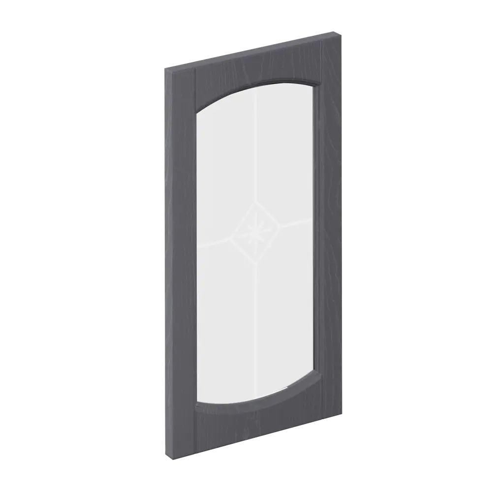 Фасад со стеклом Петергоф грей 39.7x76.5 см Delinia ID МДФ цвет графит STLM-2123017