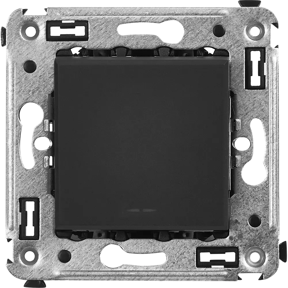 Выключатель встраиваемый DKC Avanti 1 клавиша цвет черный матовый STLM-2031056 - Вид №1