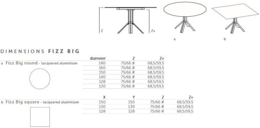 Joli Круглый алюминиевый стол с откидной крышкой Fizz sun-id-1397489 - Вид №8