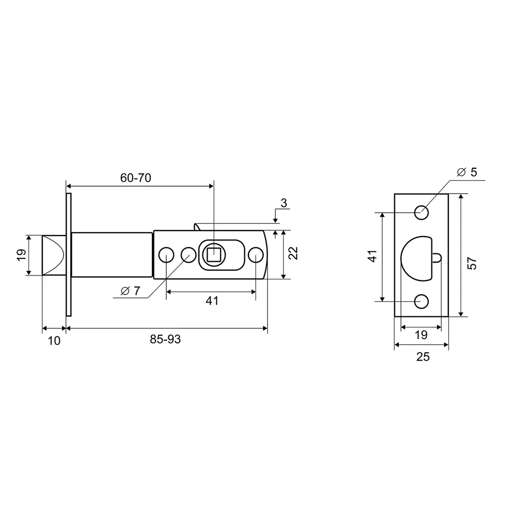 Ручка-защёлка 3502 PB PS, без запирания, цвет золото ФАБРИКА ЗАМКОВ STLM-2015005 - Вид №5